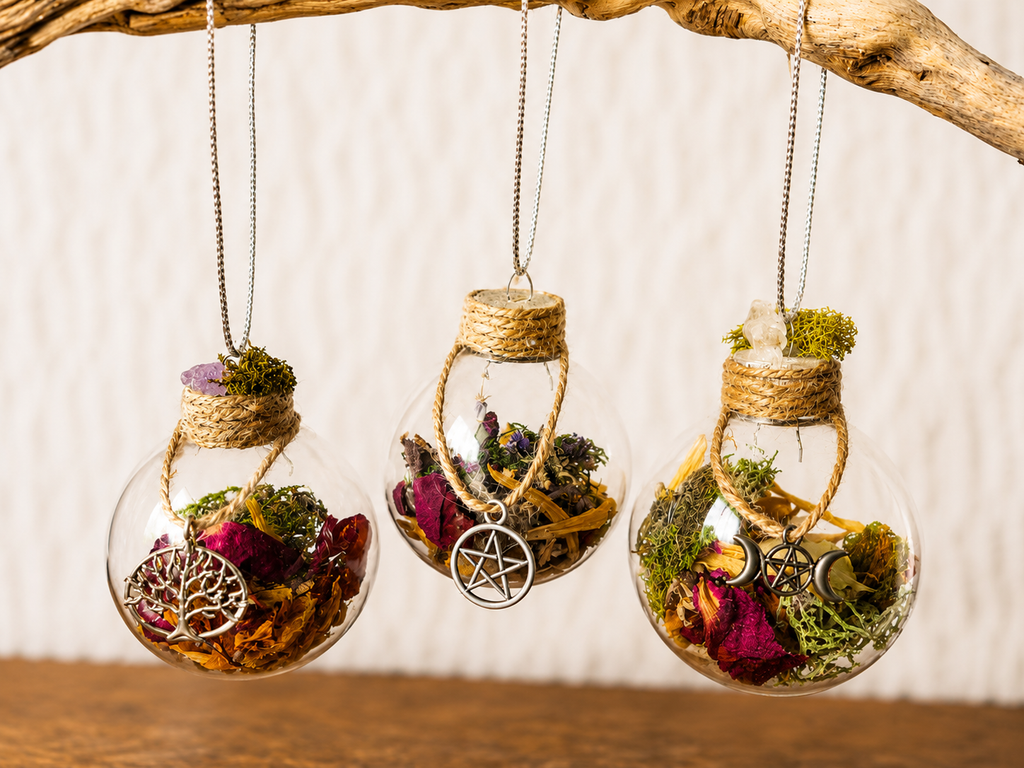 Botanical Spell Ornaments (aka Witch Balls)