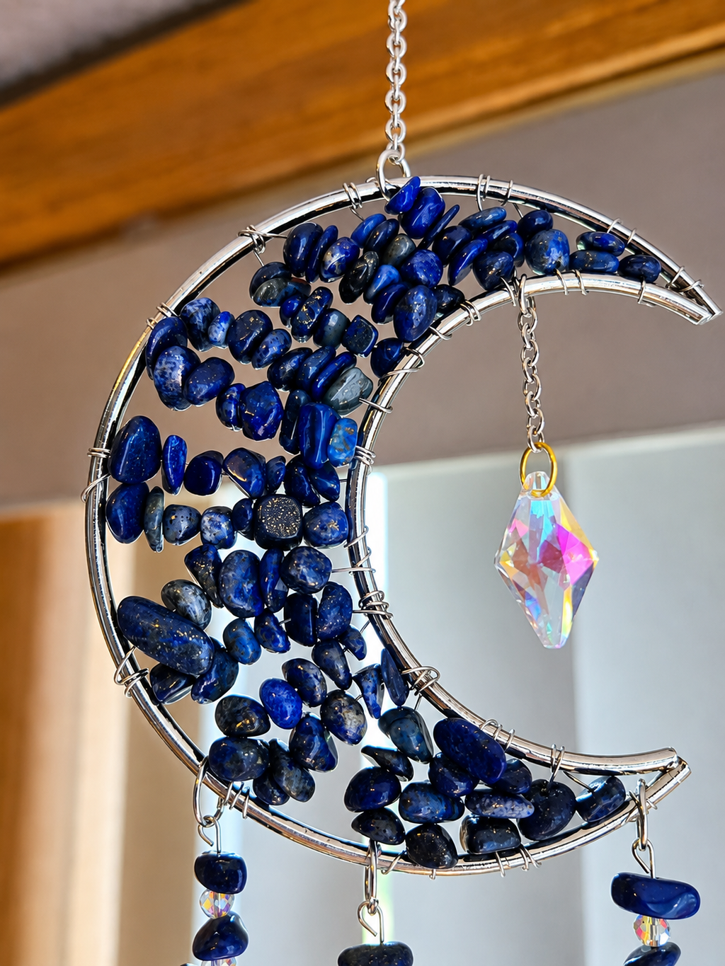 Lapis Moon Air Plant Suncatcher