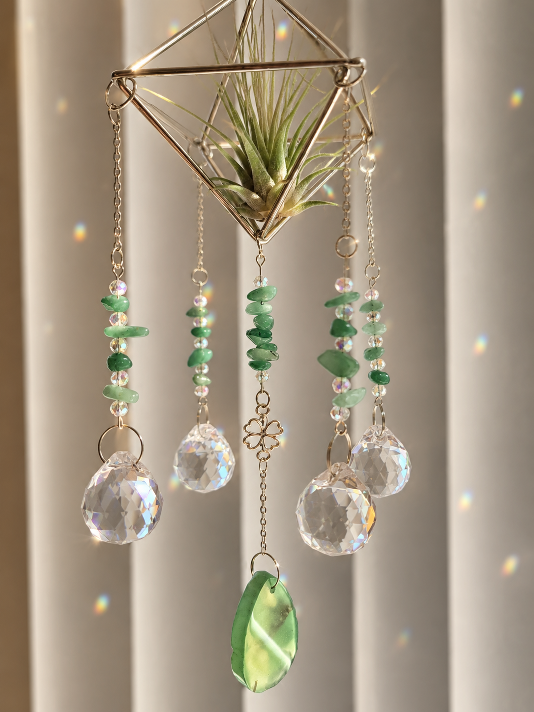 Emerald Clover Moon Plant Suncatcher