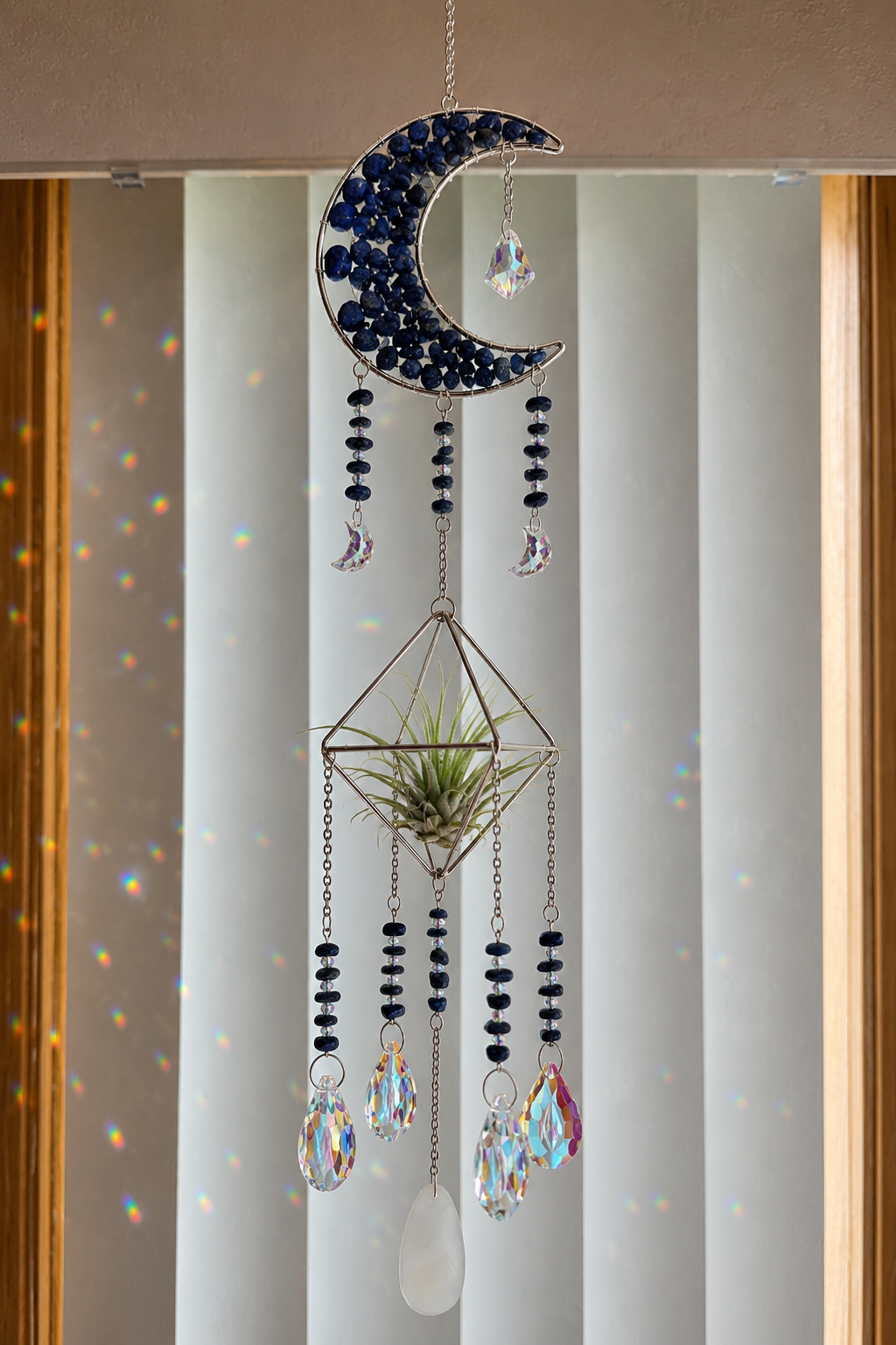 Lapis Moon Air Plant Suncatcher